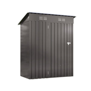 5 X 3 Ft Durable Metal Shed Outdoor Storage Shed With Pitched Roof And Lockable Door - Gray