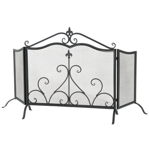 Onyx 3-Panel Iron Fireplace Screen 54" x 31.5"