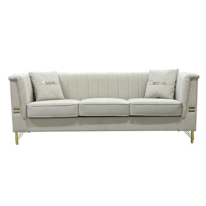 Modern Velvet Upholstered Sofa Set of 2