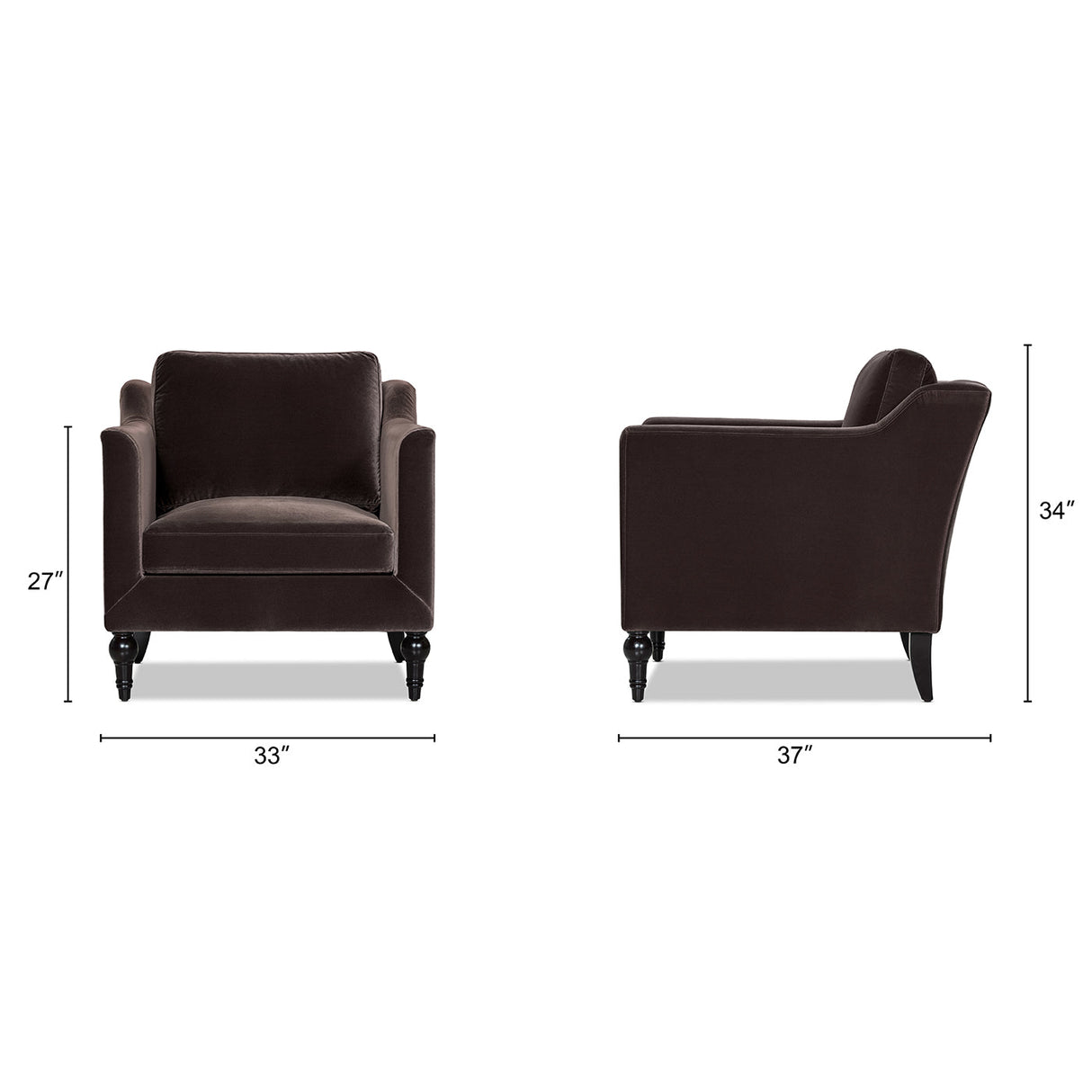 Josephine 33" Upholstered Accent Chair, Deep