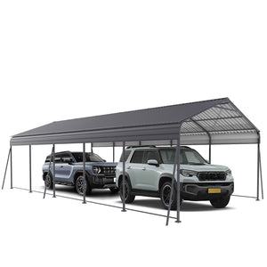 Metal Carport 13 x 26.5 Ft Heavy Duty with Galvanized Steel Roof