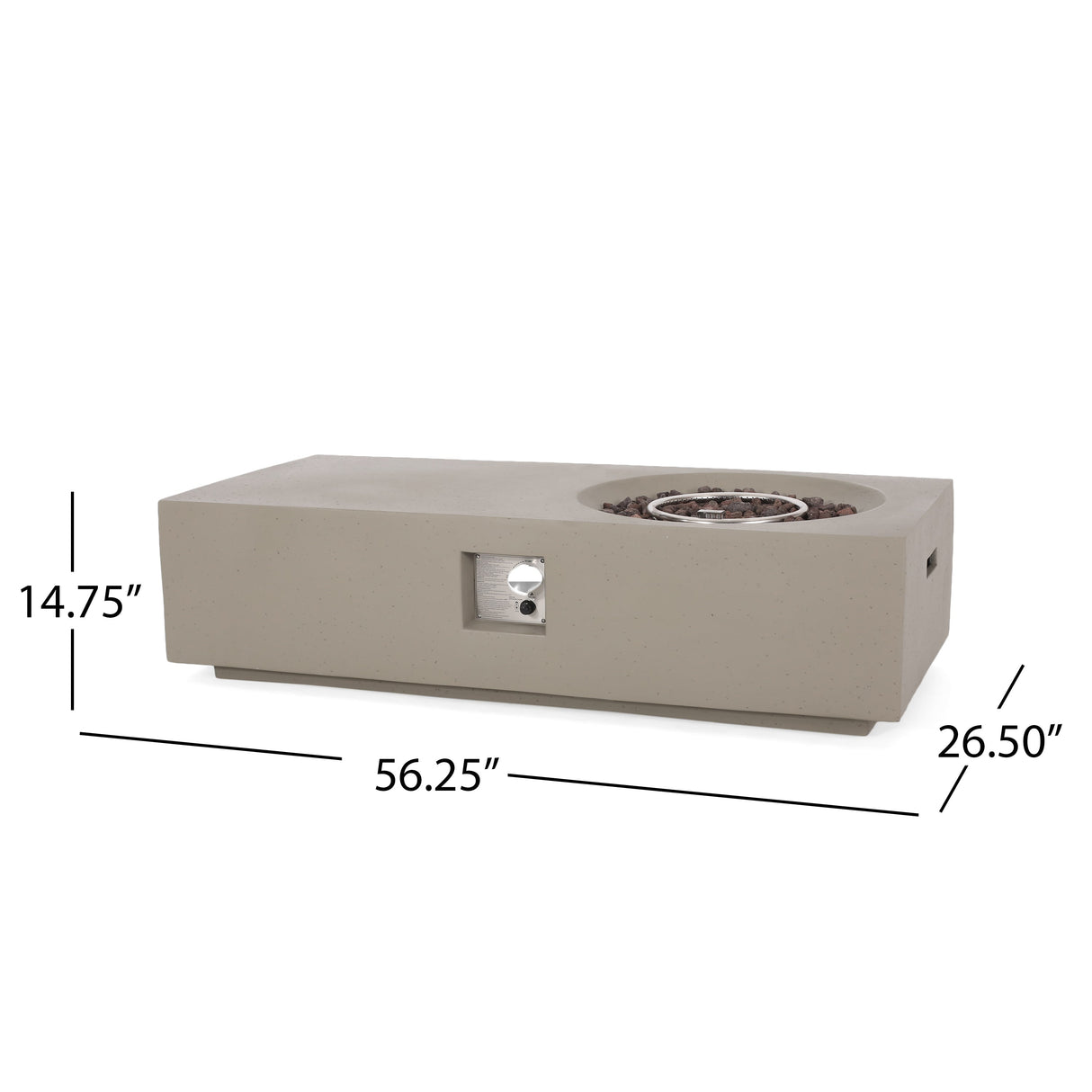 Rectangle 14.75' MGO Fire Pit - 50,000 BTU