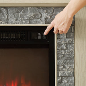 58" Modern TV Stand with Electric Fireplace and Storage