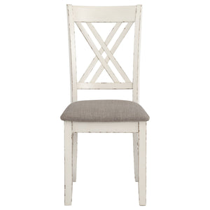 Ebers - 7 Dining Set With 2 Tone Upholstered Chairs - Vanilla White