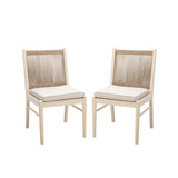 Cordoba Dining Chair Set of 2 with Acacia Wood Frame and Water Repellent Fabric