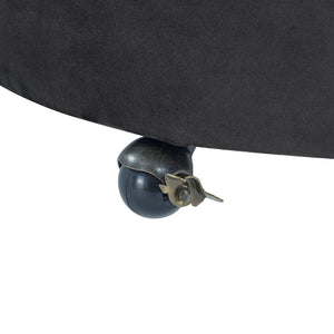 Modern Upholstered Swivel Chair With Button Tufted Design And Movable Wheels