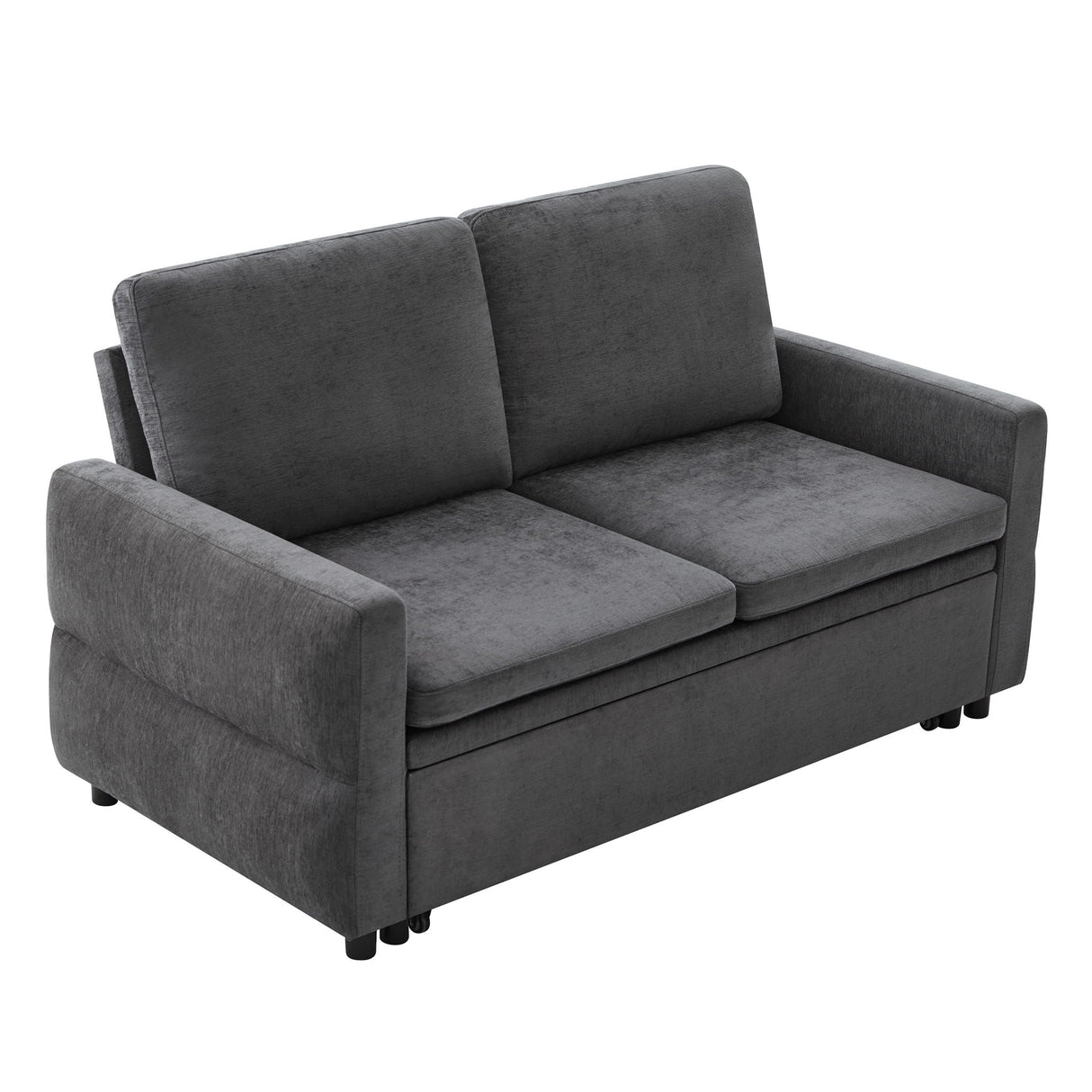 Convertible Sofa Bed Loveseat With Adjustable Backrest And USB Ports