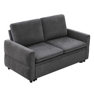 Convertible Sofa Bed Loveseat With Adjustable Backrest And USB Ports