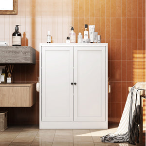Pantry Cabinet With Adjustable Shelves Freestanding Kitchen Storage Organizer - White