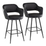Margarite - Contemporary Fixed Height Counter Stool With Square Footrest (Set of 2)