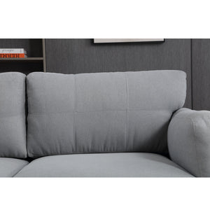 Modern Gray Sofa with Integrated USB and Type-C Charging