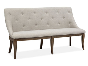 Roxbury Manor - Bench With Upholstered Seat and Back - Homestead Brown