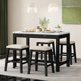 Alexandra Modern Bar Table Set with Hidden Storage Drawers