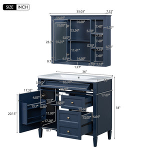 Bathroom Vanity With Top Sink, Storage Cabinet With Mirror