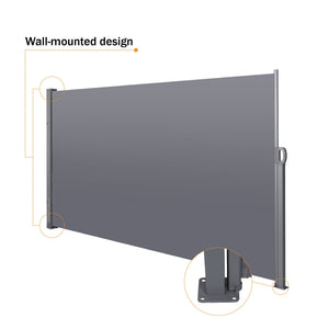 Retractable Side Screen Awning, Uv Resistant, Waterproof, Patio Privacy Screen For Garden, Balcony, Courtyard