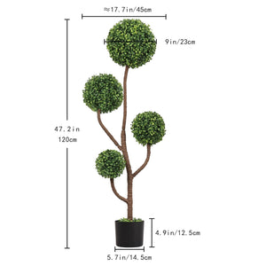 4FT Tall Artificial Boxwood Topiary Tree