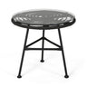 Petrichor - Outdoor Side Table With Tempered Glass And Steel Frame