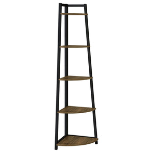 5 Tier Corner Bookcase - Brown
