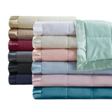Lightweight Down Alternative Blanket with Satin Trim