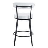 Fashionable Ergonomic High Legged Bar Chairs with White Fabric CushionsSet of 2