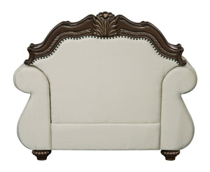 Pierce 2-Piece Traditional Living Room Set, Upholstered Loveseat and Accent Chair with Carved Wood Frame