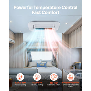 Truck Air Conditioner, 12V 10000 BTU Dual Cooling & Heating Unit