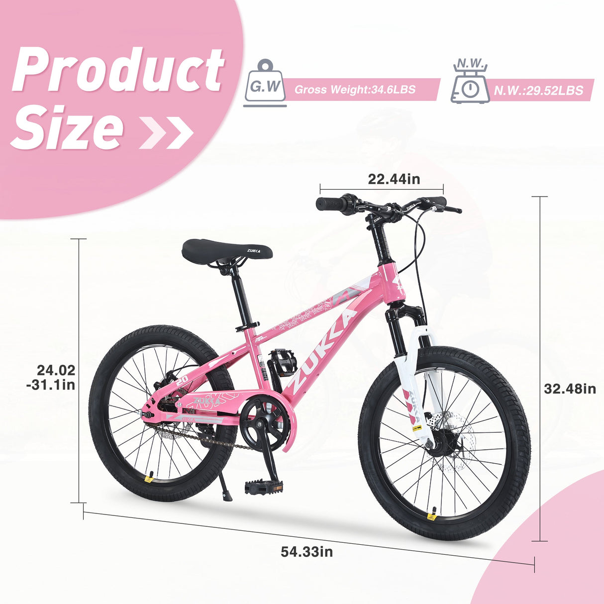 ZUKKA 20 Inch Mountain Bike for Boys and Girls (Ages 7-10)