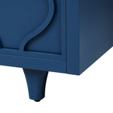 Storage Cabinet Sideboard Wooden Cabinet with Embossed Curved Doors