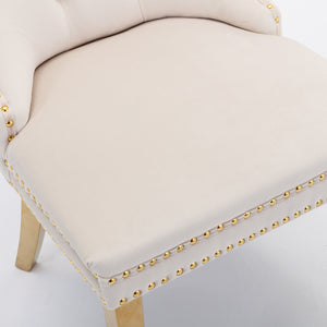 A&A Furniture Nikki Collection Modern Velvet Upholstered Dining Chair Set of 2