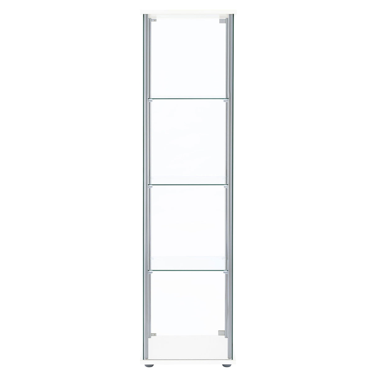 Bellatrix 3-shelf Clear Glass Curio Cabinet White