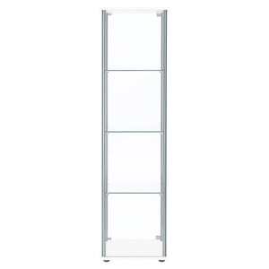 Bellatrix 3-shelf Clear Glass Curio Cabinet White