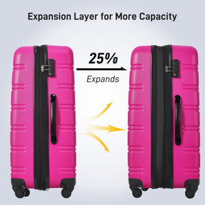 Hardshell Luggage Set 2 Pieces with TSA Lock - Pink