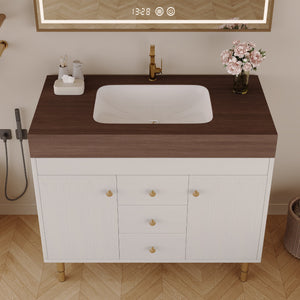 36 In Modern Free-Standing Bathroom Vanity With Ceramic Sink