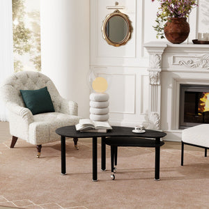 Rotatable Cocktail Table With Solid Legs, 360 Degree Rotating