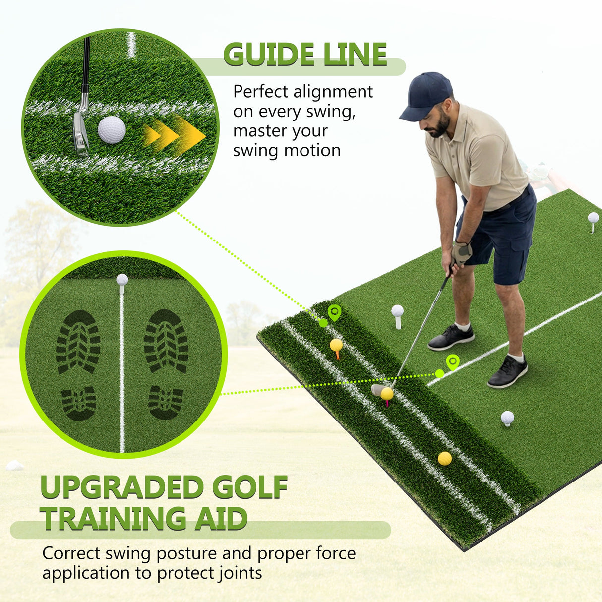 5'x4' Golf Hitting Mat with Guide Line