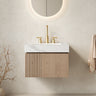 MURI 24" Bathroom Vanity & Sink, Floating Plywood Storage Cabinet with 2 Doors, Carrara
