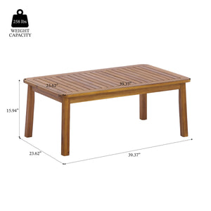 4-Pieces Outdoor Sofa Set with Cushions - Teak