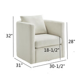 Sutton Light Grey Performance Fabric Swivel Barrel Chair