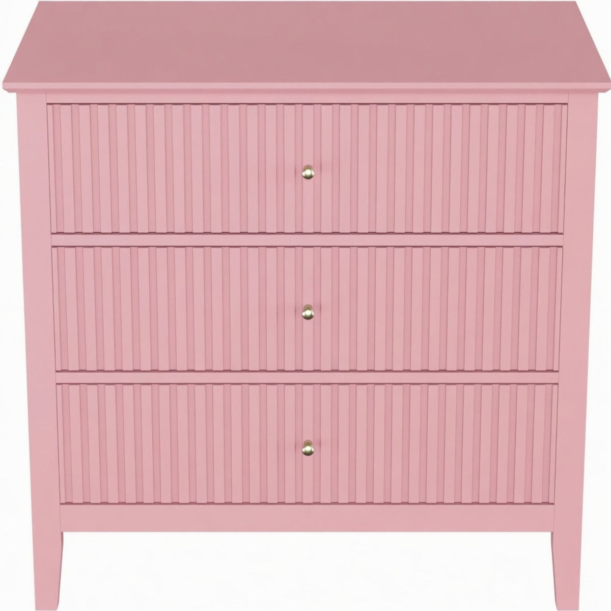 Fluted 3 Drawer Nightstand With Soft Close Slides