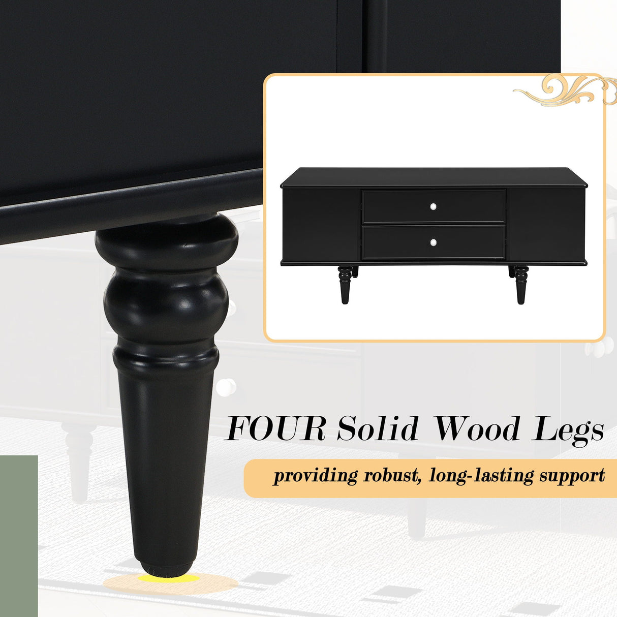 Modern Rectangle Coffee Table With Four Drawers