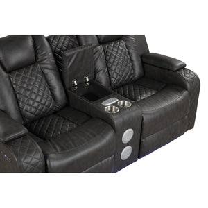 Benz - Power Reclining Loveseat With LED Lighting And Built In USB