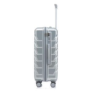 3-Piece ABS Spinner Wheel Luggage Set with Combination Lock - Silver