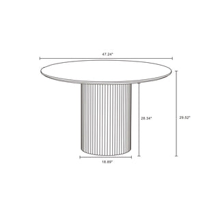 Hathaway - Round Dining Table With Ribbed Base