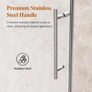 Frameless Sliding Shower Door in Brushed Nickel