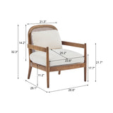 Elliston Rattan Backrest Solid Wood Accent Chair with Cushions Set of 2