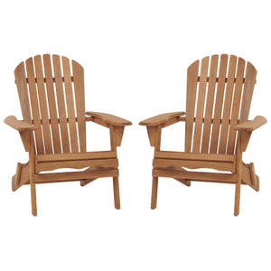 Outdoor Wooden Folding Adirondack Chair Set of 2
