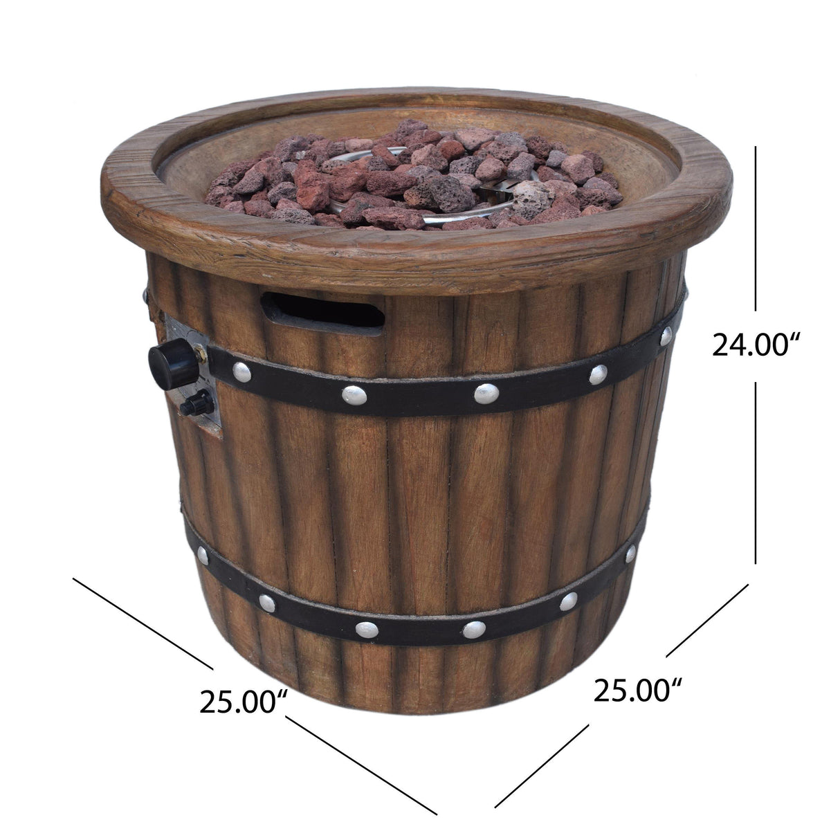 Round 25" mgo fire pit - 40 000 btu