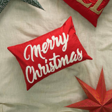 Handcrafted Snowflake Embroidered Holiday Pillow