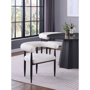 Notting - Upholstered Dining Arm Chair (Set of 2) In And Open C Shaped Backrest - Cream