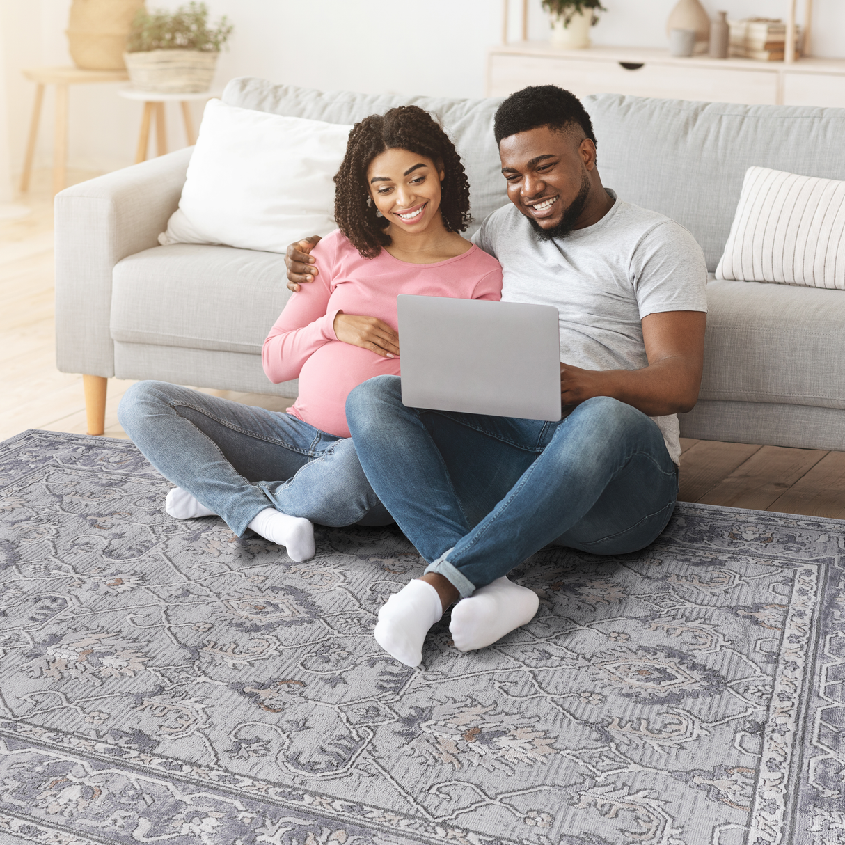 NAAR MARFI Collection Oriental Non-Shedding and Stain Resistant Area Rug